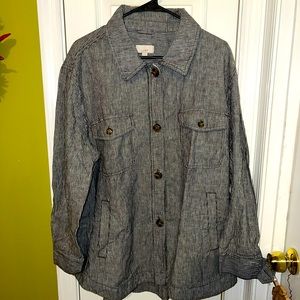 Loft Railroad Stripe Shirt/Jacket